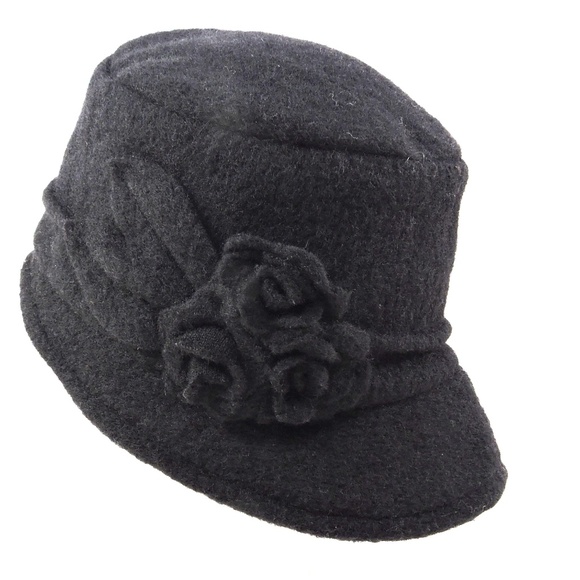 BORDONI ?? WOMEN\'S BLACK WOOL WINTER  HAT
